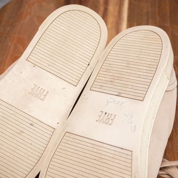 FRYE Ivy Low Lace Sneakers 347188 Ivory Italian Leather Fashion Shoes Womens 7.5 - Picture 9 of 9